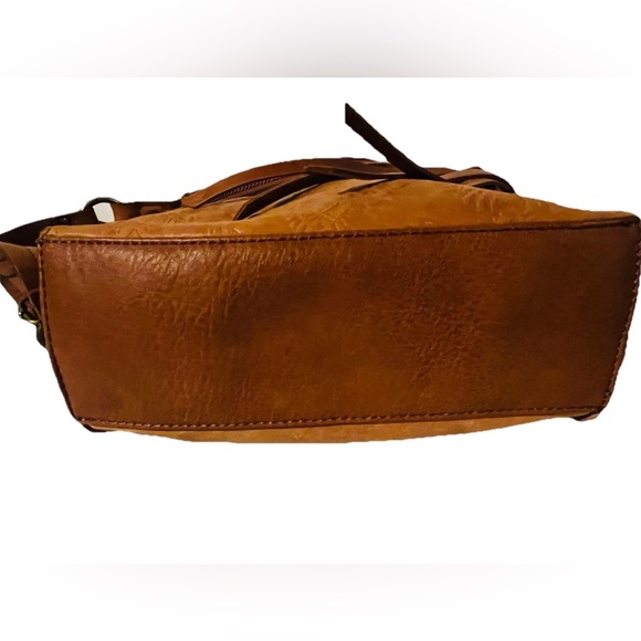 The Sak Crossbody Bag”Silverlake” Leather Tan Brown Embossed Boho Cowgirl - Picture 5 of 7